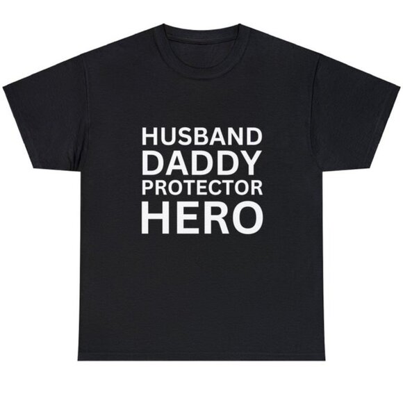 Husband Daddy Protector Hero Gift T-shirt for Father's Day, Best Dad Tee - Picture 1 of 4